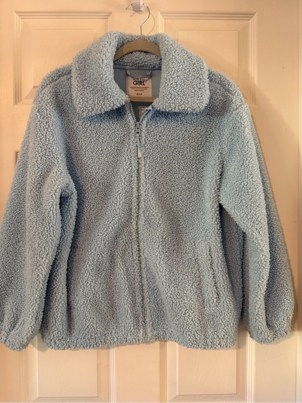 Athleta Kids Light Blue Sherpa Puffer Jacket
